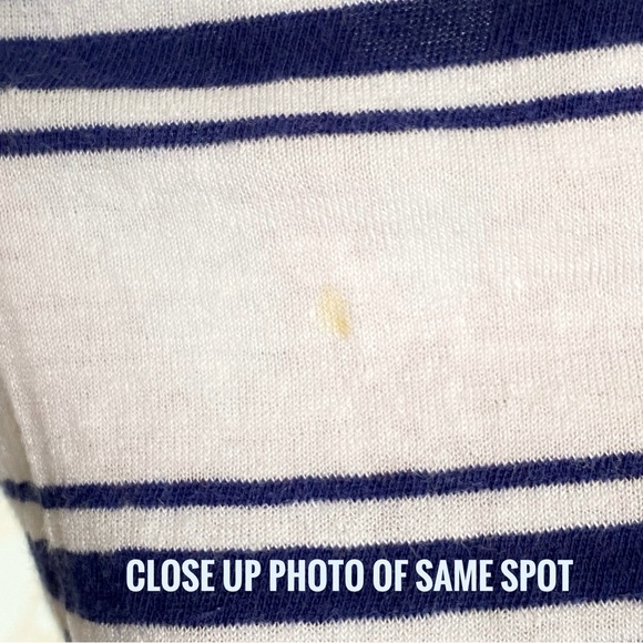 ZEGNA SPORT WHITE BLUE STRIPE PRINT V-NECK SHORT SLEEVE SHIRT - Picture 7 of 8